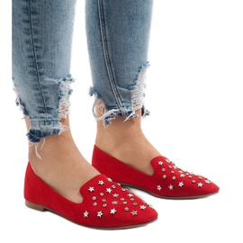 Ballerines mocassins rouges F3262 1