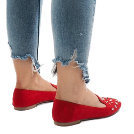 Ballerines mocassins rouges F3262 3