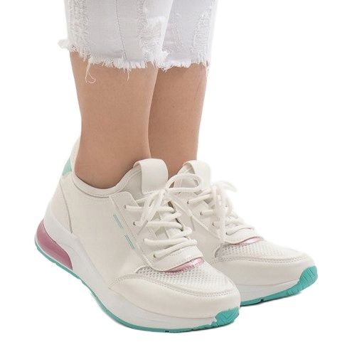 Chaussures de sport à la mode multicolores YM-31 L.GREEN blanche 1 Chaussures de sport à la mode multicolores YM-31 L.GREEN blanche 1