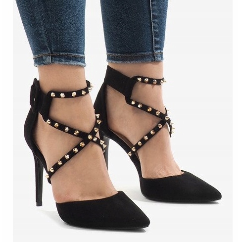 Escarpins en daim noir GH11547 2