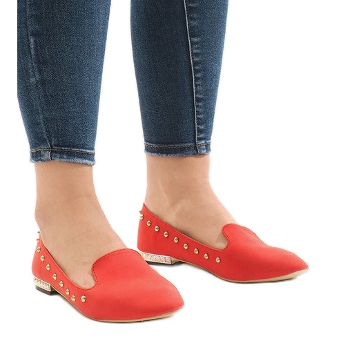 Mocassins ballerines rouges ZHC-980 2