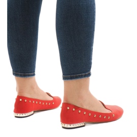 Mocassins ballerines rouges ZHC-980 1
