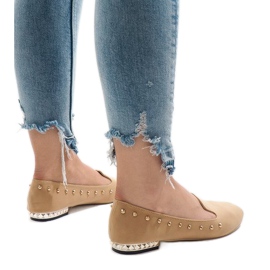 Mocassins camel ballerines ZHC-980 brun 3