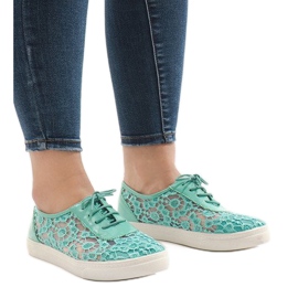 Baskets vertes à lacets HC235 multicolore 1