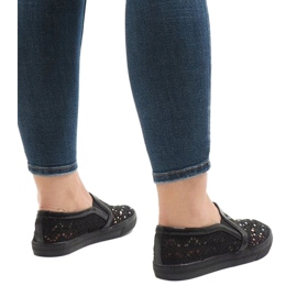 Baskets noires à lacets HC233 le noir 2