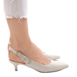 Escarpins gris sur un talon B-43 multicolore 3