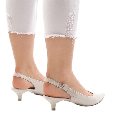 Escarpins gris sur un talon B-43 multicolore 1