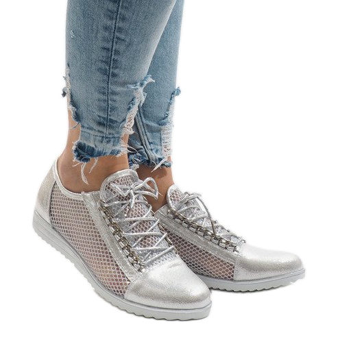 Chaussures ajourées argentées TL44 gris 1