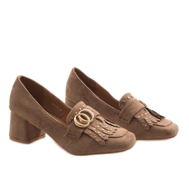 Inna Escarpins en daim kaki sur le montant LB-339 brun 1
