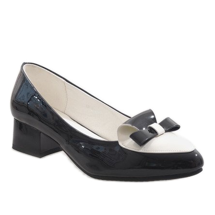 Talons hauts noirs et blancs GF-A166 blanche le noir 1