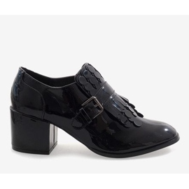 Bottines à talons laquées noires PZY-02 2