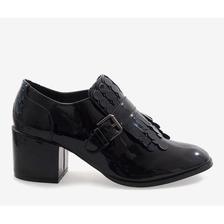 Bottines à talons laquées noires PZY-02 2