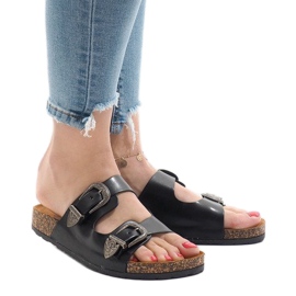 Chaussons noirs à boucles 7018-PL le noir 2