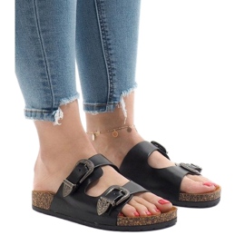 Chaussons noirs à boucles 7018-PL le noir 1