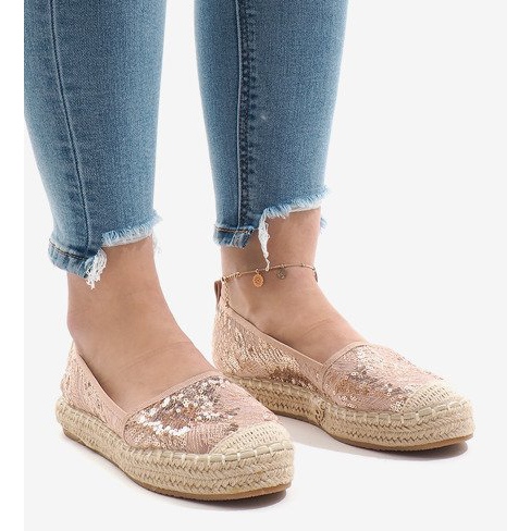 Espadrilles roses ajourées L08-71 1