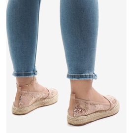 Espadrilles roses ajourées L08-71 4