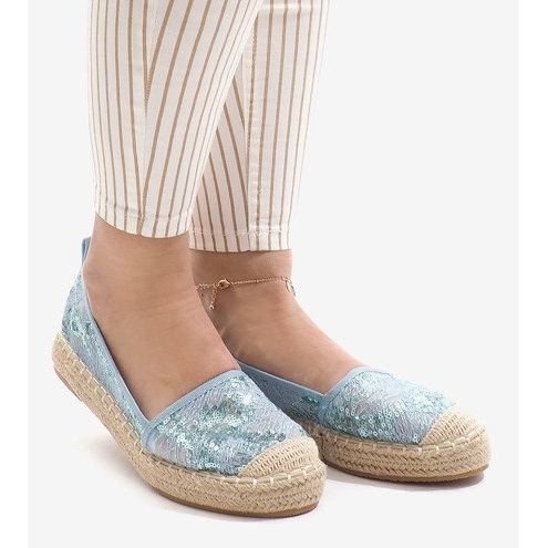 Espadrilles ajourées bleues L08-71 1