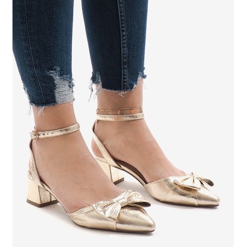 Sandales à talon dorées 1702-2 d'or 1