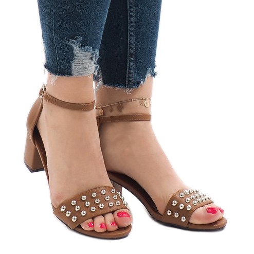 Sandales à talons camel 173-856 brun 1