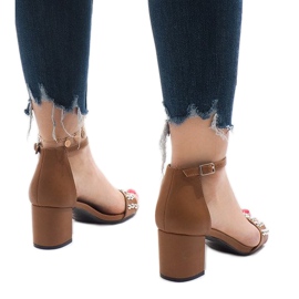 Sandales à talons camel 173-856 brun 3