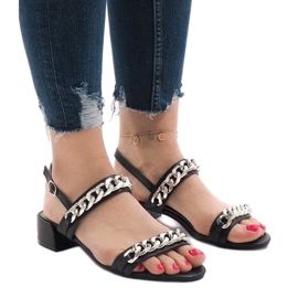 Sandales noires à talons 77-15 1