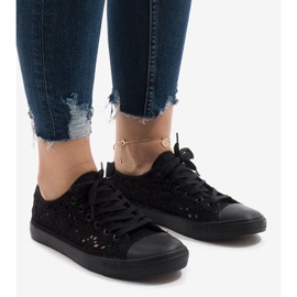 Baskets noires en dentelle RL-673 le noir 1