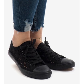 Baskets noires en dentelle RL-673 le noir 2
