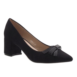Escarpins en daim noir 7075-P 1