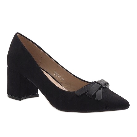 Escarpins en daim noir 7075-P 1