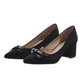 Escarpins en daim noir 7075-P le noir 2