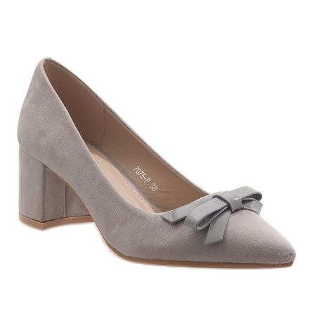 Escarpins en daim gris 7075-P 1