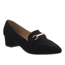 Escarpins en daim noir 7078-P le noir 1