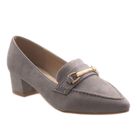 Escarpins en daim gris 7078-P 1