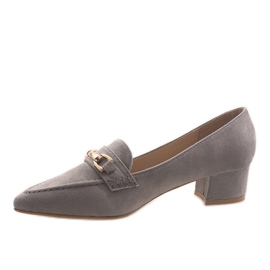 Escarpins en daim gris 7078-P 2