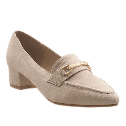 Escarpins en daim beige 7078-P 1