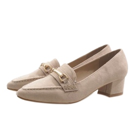 Escarpins en daim beige 7078-P 3