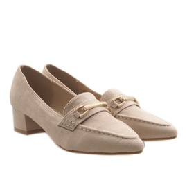 Escarpins en daim beige 7078-P 4