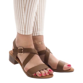 Sandales à talons camel A203 brun 1