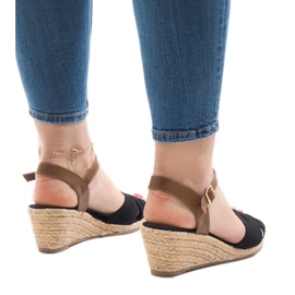 Espadrilles compensées noires 1484-1 le noir 3