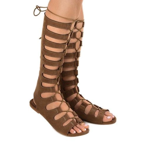 Sandales spartiates plates marron 289-9 brun 1 Sandales spartiates plates marron 289-9 brun 1