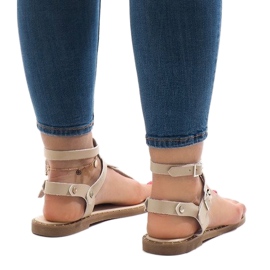 Sandales compensées beiges à boucle B12-5 3