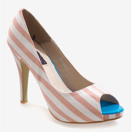 Escarpins roses ouverts K011 blanche 1 Escarpins roses ouverts K011 blanche 1