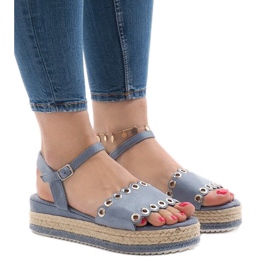 Sandales bleues sur la plateforme 99-46 1 Sandales bleues sur la plateforme 99-46 1