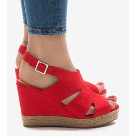 Sandales compensées rouges MW-5M17-11 2