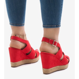 Sandales compensées rouges MW-5M17-11 4
