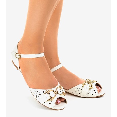 Sandales blanches avec boucle GF-180 1