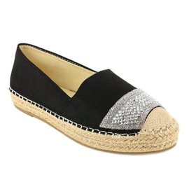 Espadrilles baskets noires sur la plateforme 180-6 le noir 1