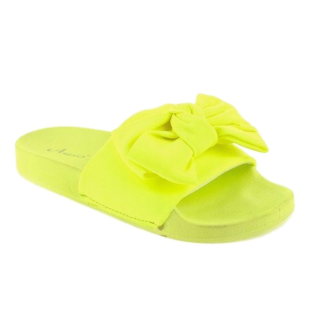 Chaussons jaune fluo MU-6 avec nœud 1