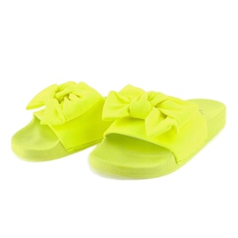 Chaussons jaune fluo MU-6 avec nœud 2