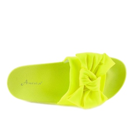 Chaussons jaune fluo MU-6 avec nœud 3